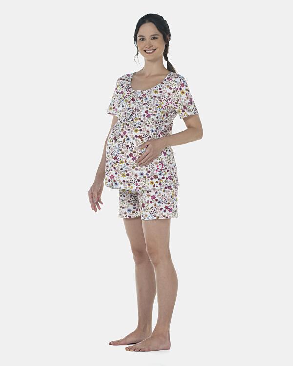 Pijama Feminino Gestante Manga Curta e Short