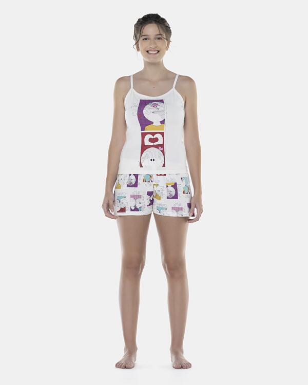 Pijama Feminino Adulto Alça e Short