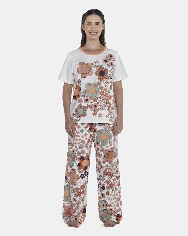 Pijama Feminino Adulto Manga Curta e Calça