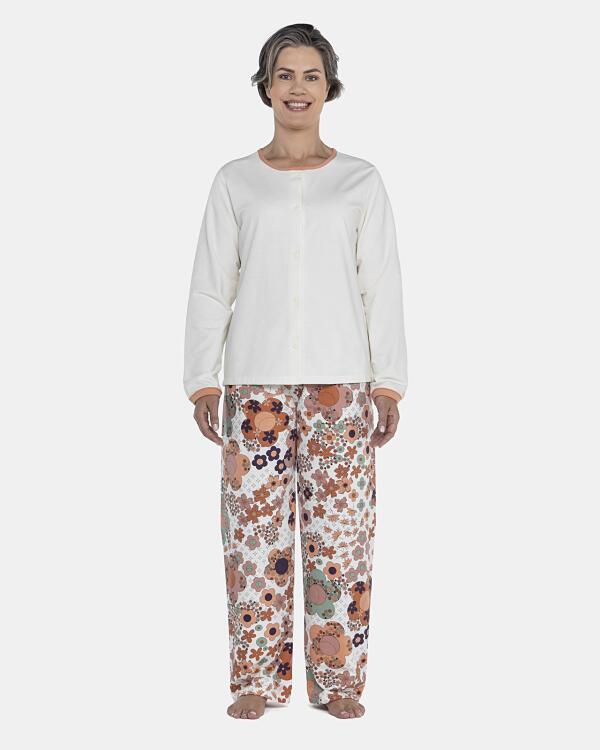 Pijama Feminino Adulto Manga Longa e Calça Moletinho