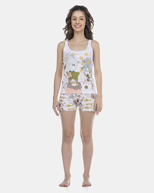 Pijama Feminino Adulto Regata e Short