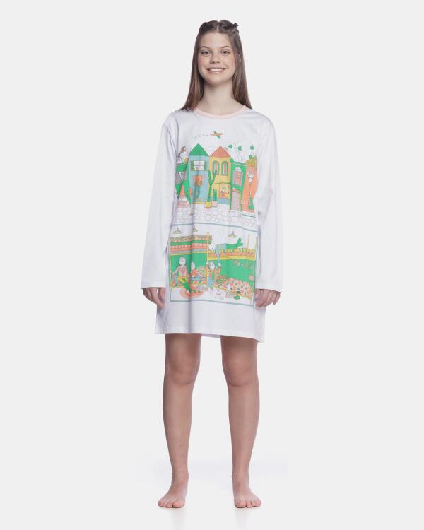 Camisão Feminino Adulto Manga Longa