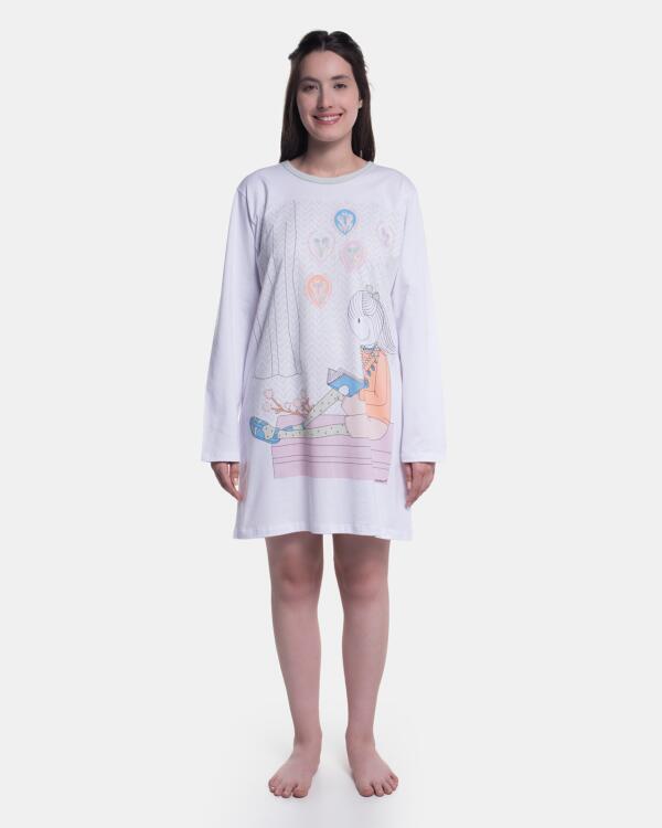 pijama Camisão Manga Longa feminino