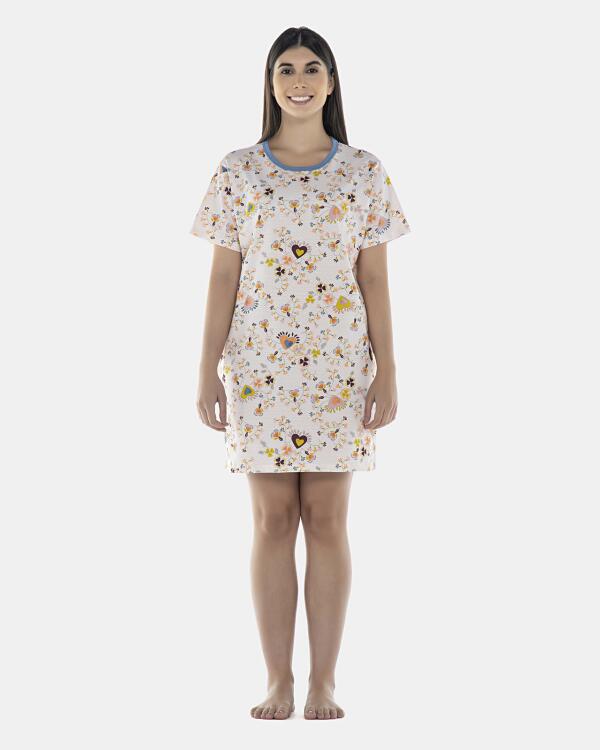 Camisão Feminino Adulto Manga Curta
