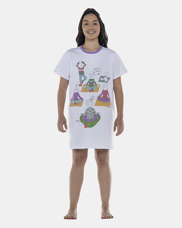 Camisão Feminino Adulto Manga Curta