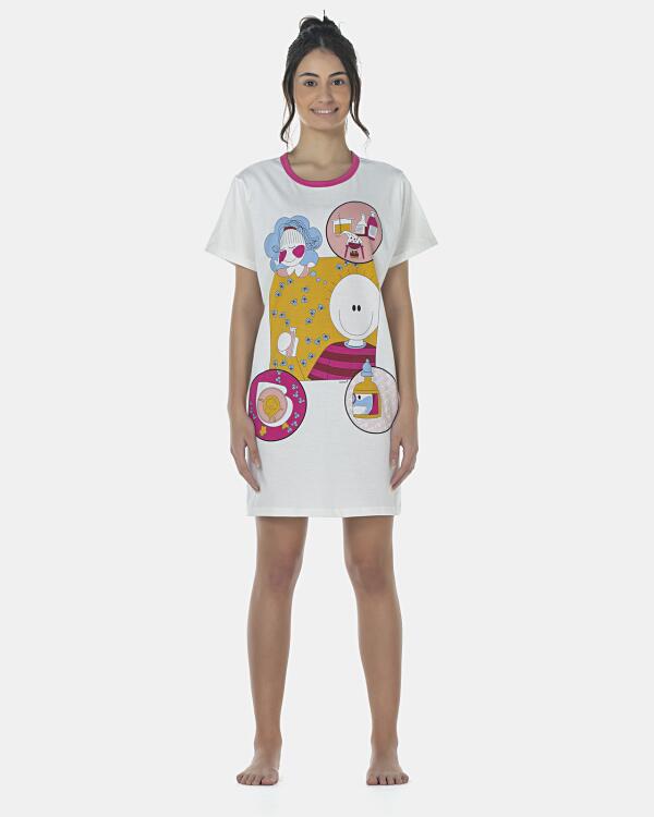 Camisão Feminino Adulto Manga Curta