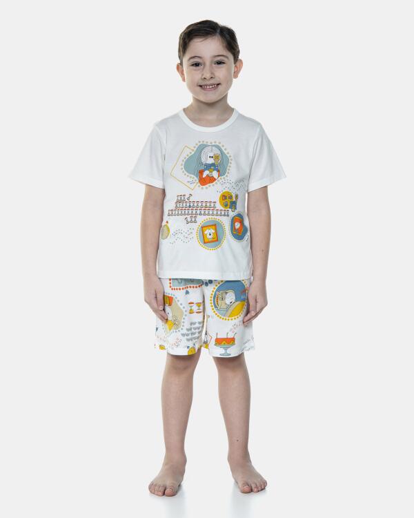 Pijama Manga Curta e Bermuda