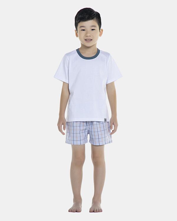 Pijama Masculino Kids Manga Curta e Short Tricoline