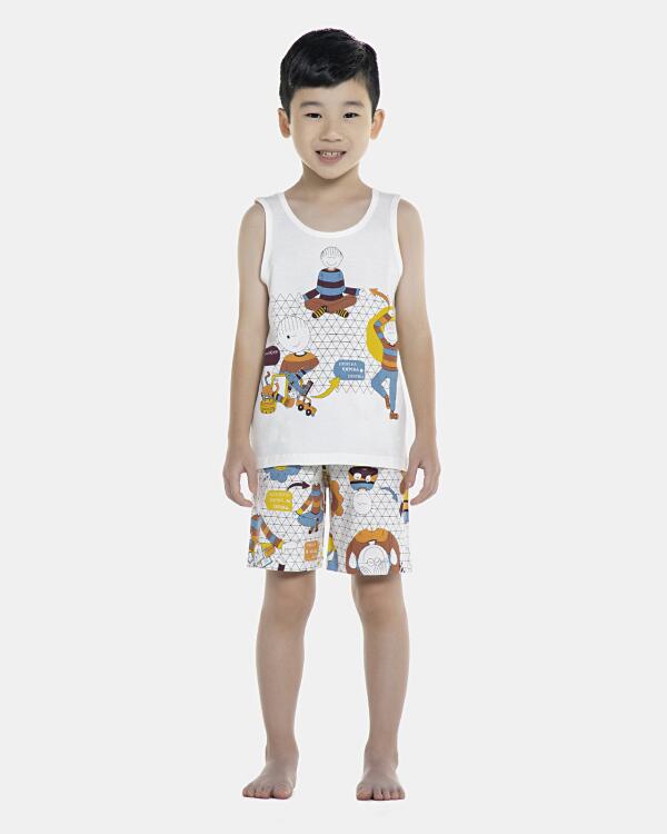 Pijama Masculino Kids  Regata e Bermuda