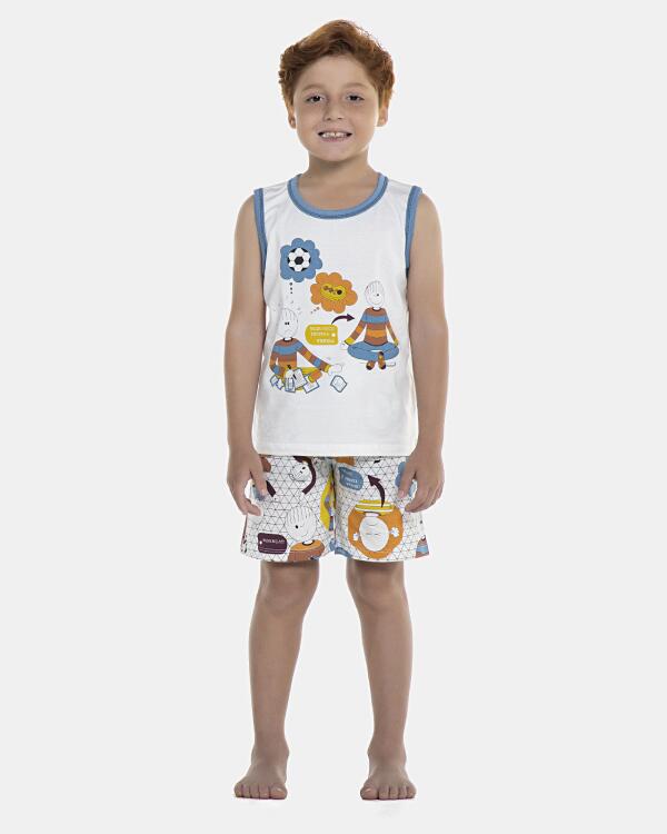 Pijama Masculino Kids Regata Machão e Bermuda