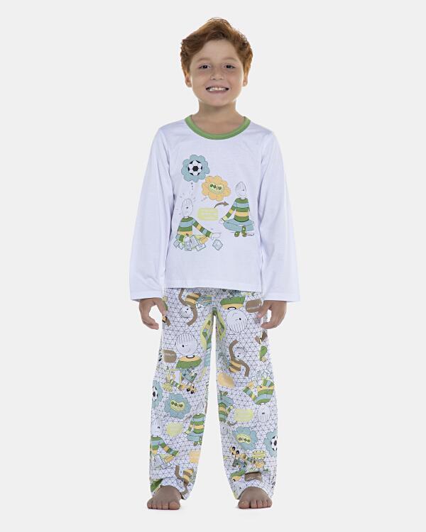 Pijama Masculino Kids Longa Curta e Calça