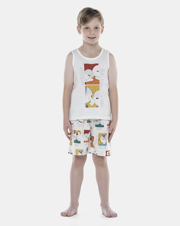 Pijama Masculino Kids  Regata e Bermuda