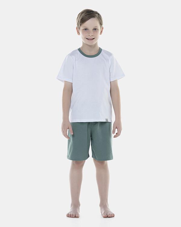 Pijama Masculino Kids Manga Curta e Bermuda