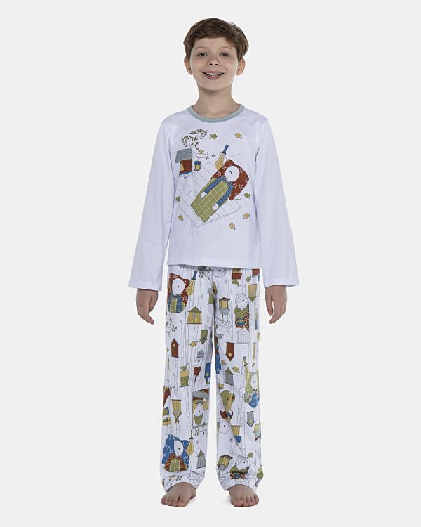 Pijama Masculino Kids Manga Longa e Calça