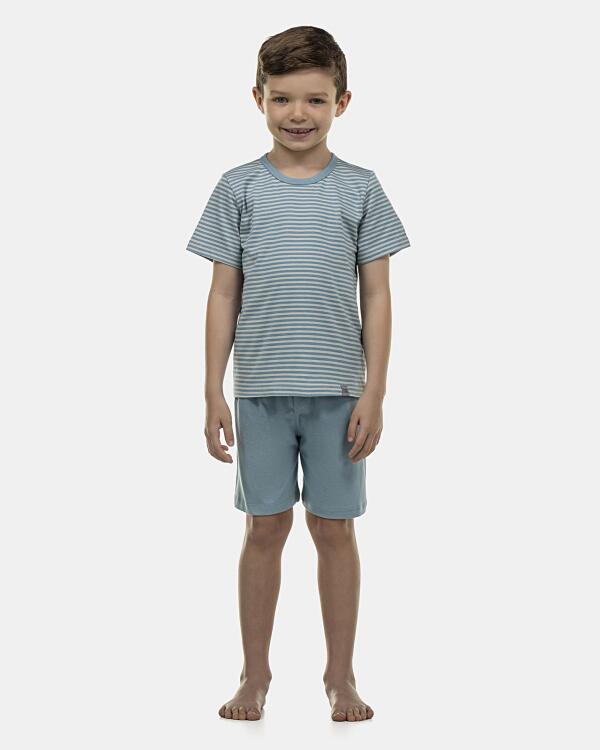 Pijama Masculino Kids Manga Curta e Bermuda