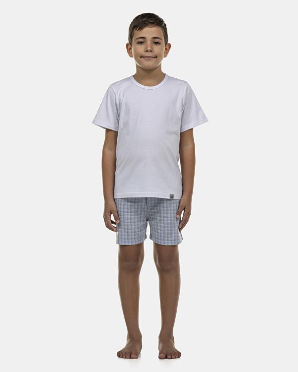 Pijama Masculino Kids Manga Curta e Short Tricoline