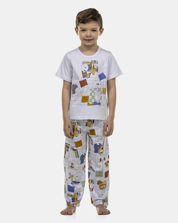 Pijama Masculino Kids Manga Curta e Calça
