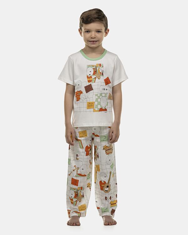 Pijama Masculino Kids Manga Curta e Calça