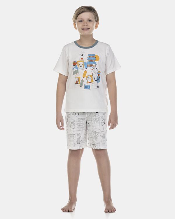 Pijama Masculino Kids Manga Curta e Short