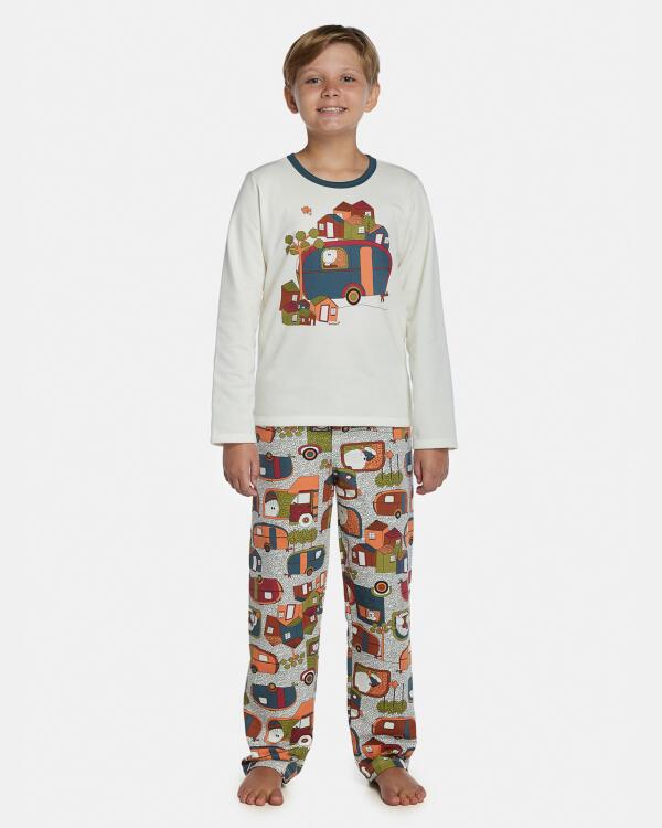 Pijama Masculino Kids Manga Longa e Calça Moletinho