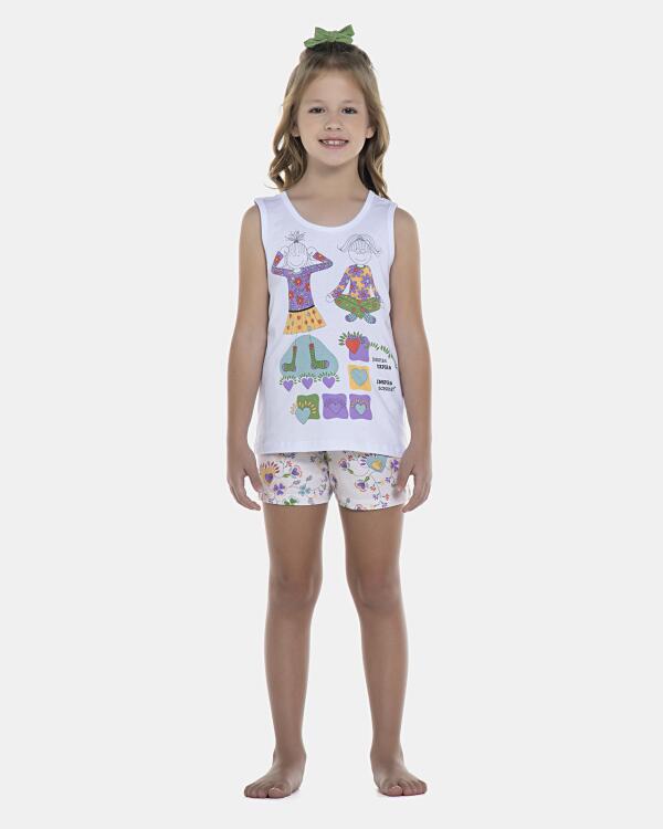 Pijama Feminino Kids Regata e Short