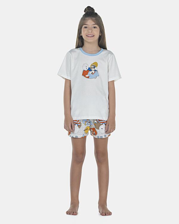 Pijama Feminino Kids Manga Curta e Short