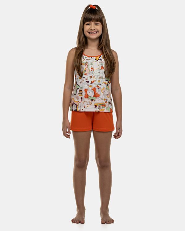 Pijama Feminino Kids Alça e Short