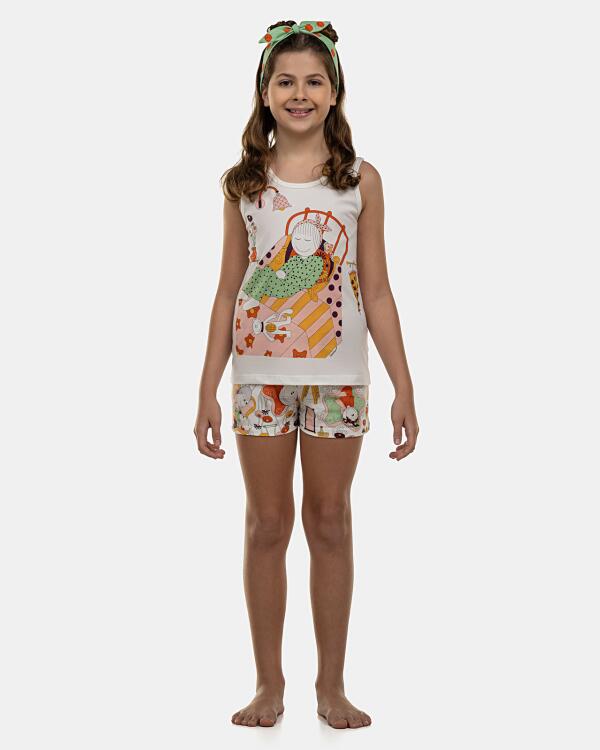 Pijama Feminino Kids Regata e Short