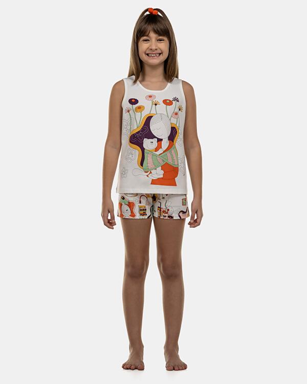 Pijama Feminino Kids Regata e Short