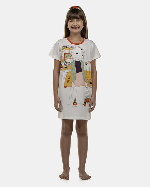Camisão Feminino Kids Manga Curta