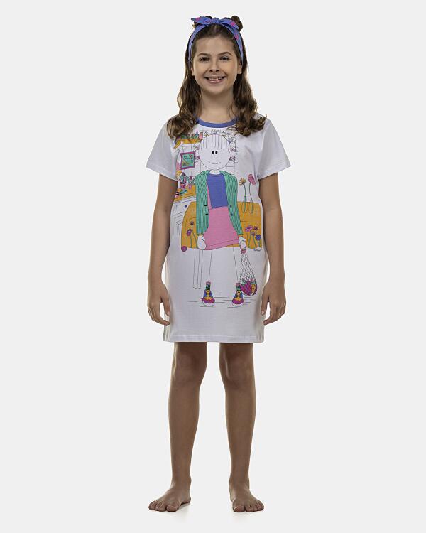 Camisão Feminino Kids Manga Curta