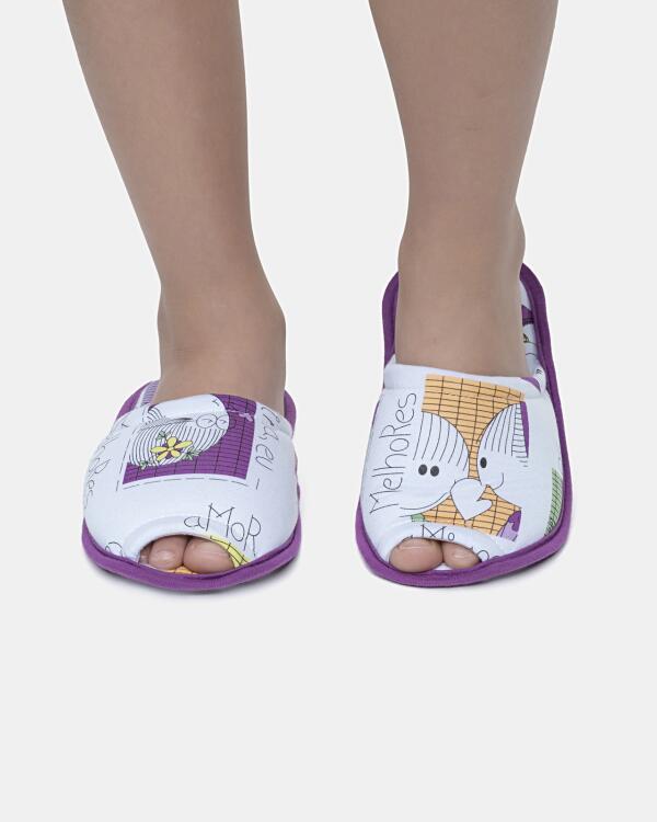 Pantufa Feminina Kids Com Abertura