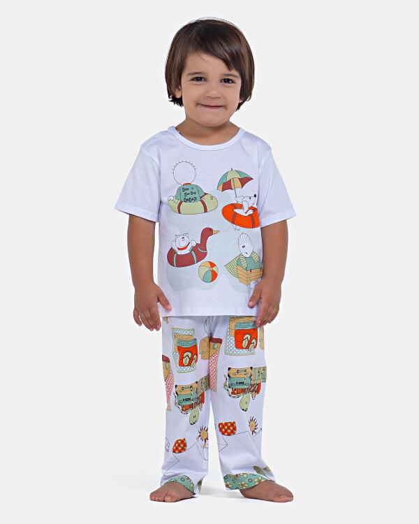 Pijama Manga Curta e Calça