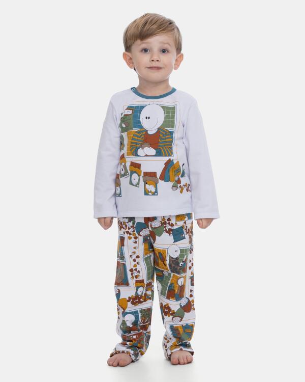Pijama Menino Manga Longa e Calça