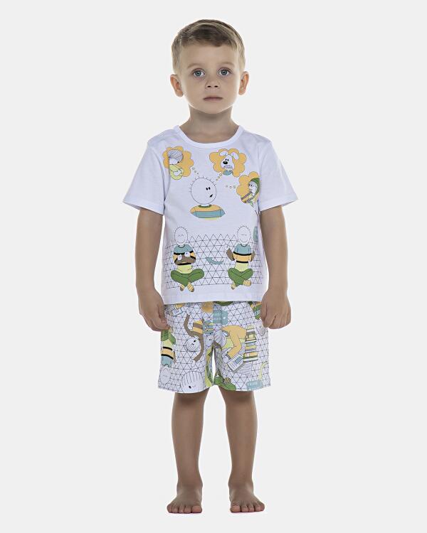 Pijama Masculino Baby Manga Curta e Bermuda