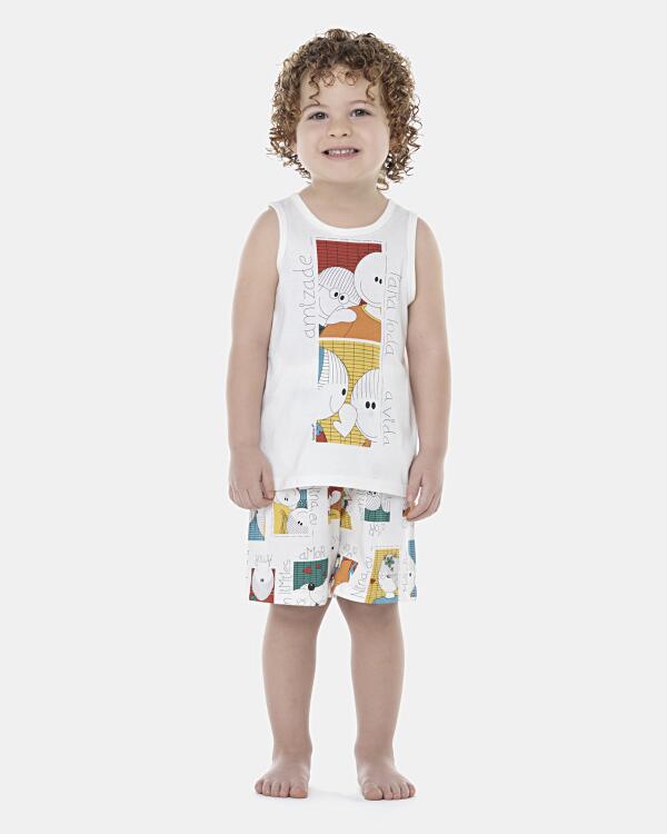 Pijama Masculino Baby Regata e Bermuda