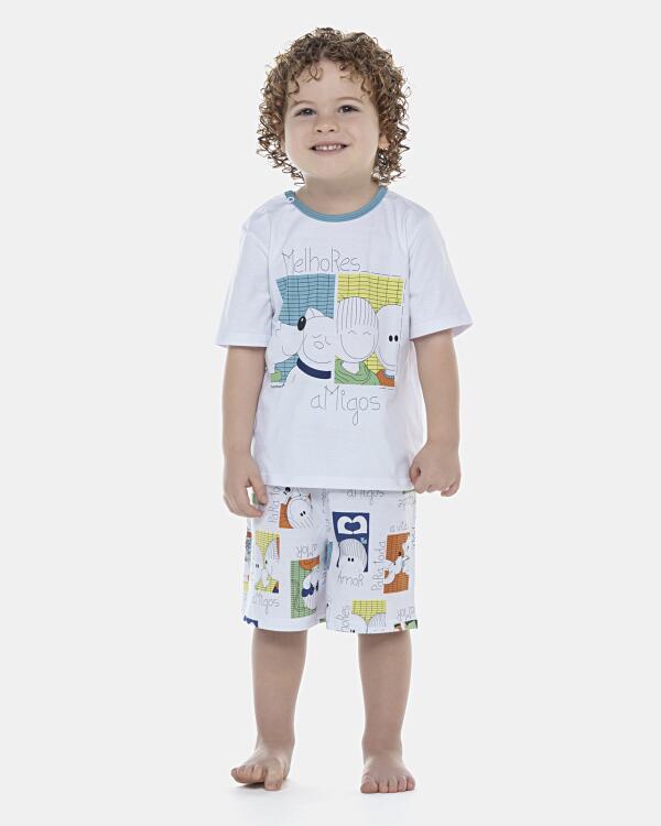 Pijama Masculino Baby Manga Curta e Bermuda