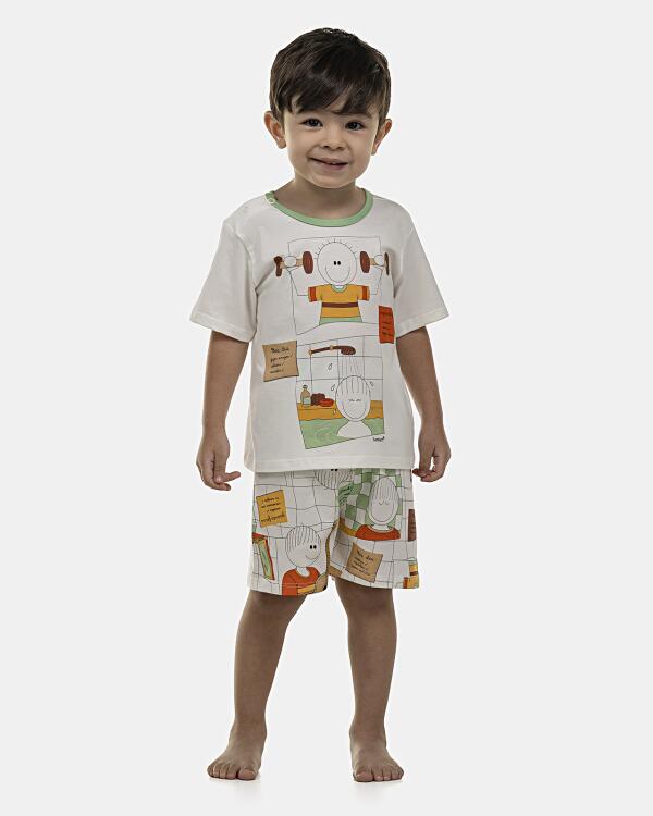 Pijama Masculino Baby Manga Curta e Bermuda