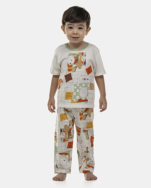 Pijama Masculino Baby Manga Curta e Calça