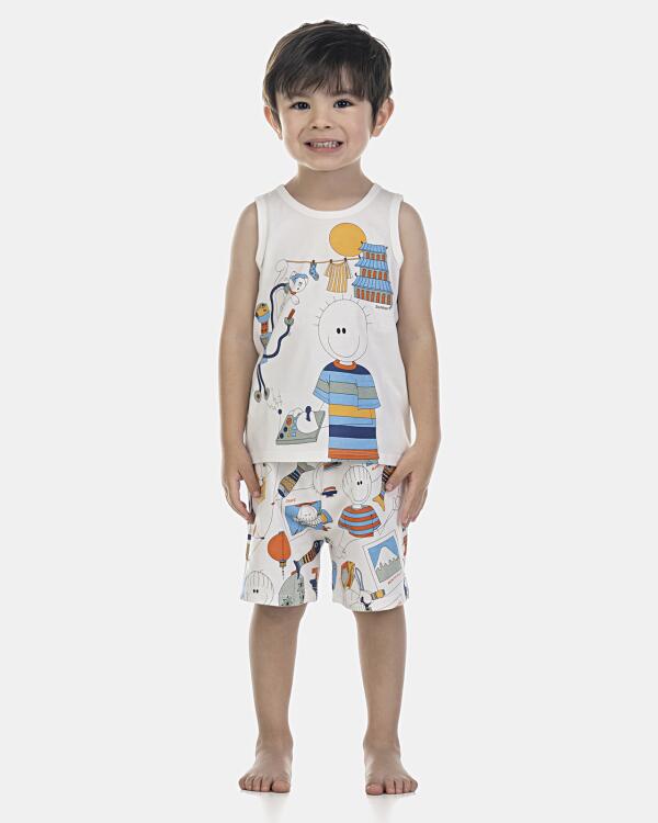 Pijama Masculino Baby Regata e Bermuda