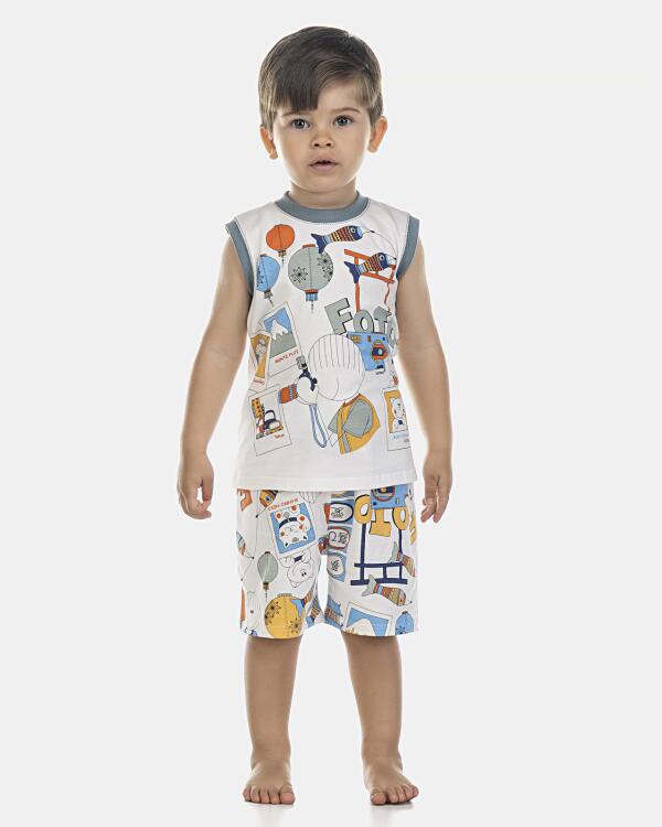 Pijama Masculino Baby Regata Machão e Bermuda