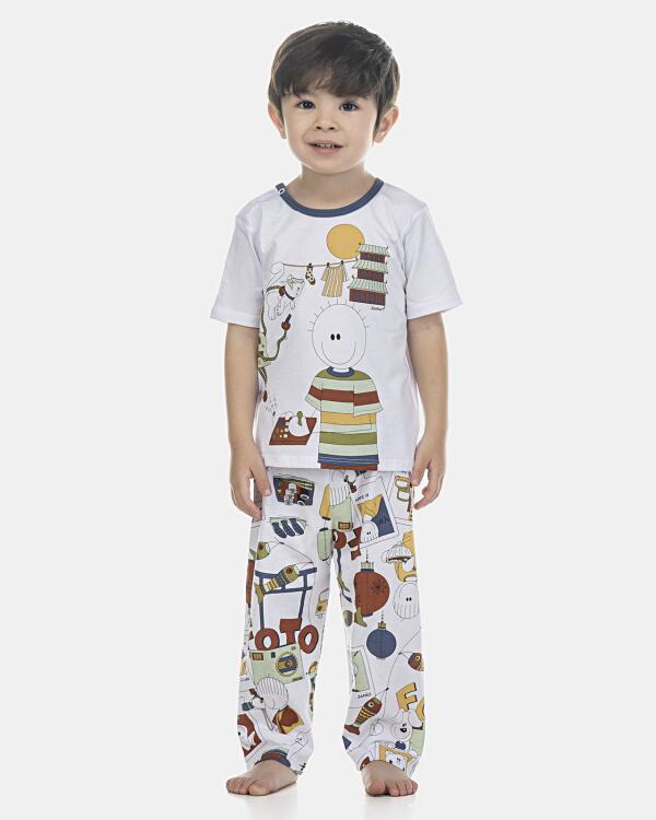 Pijama Masculino Baby Manga Curta e Calça