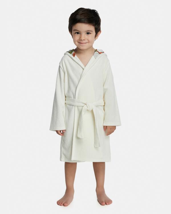 Roupão Masculino Baby Manga Longa Traspassado Com Capuz Atoalhado