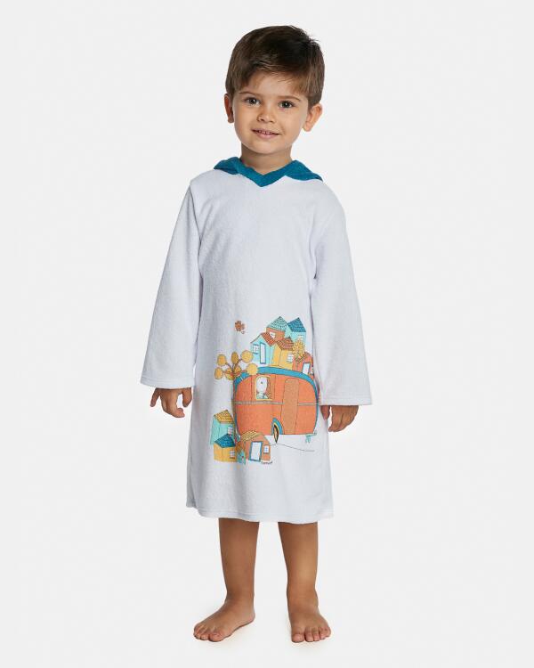 Roupão Masculino Baby Manga Longa Fechado Com Capuz Atoalhado