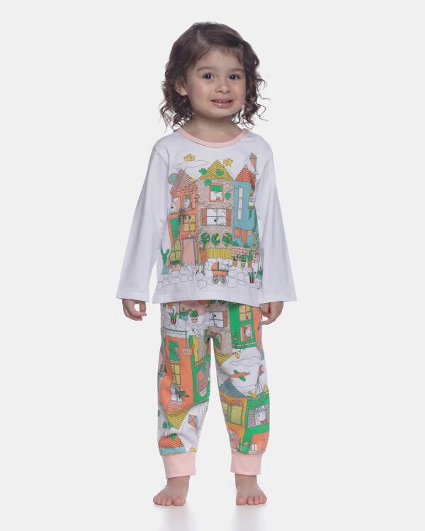 Pijama manga longa e calça         