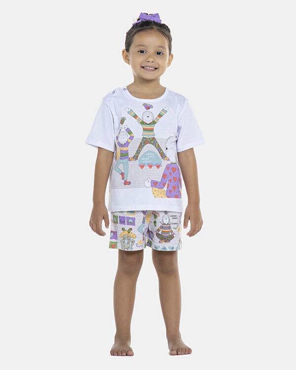 Pijama Feminino Baby Manga Curta e Short