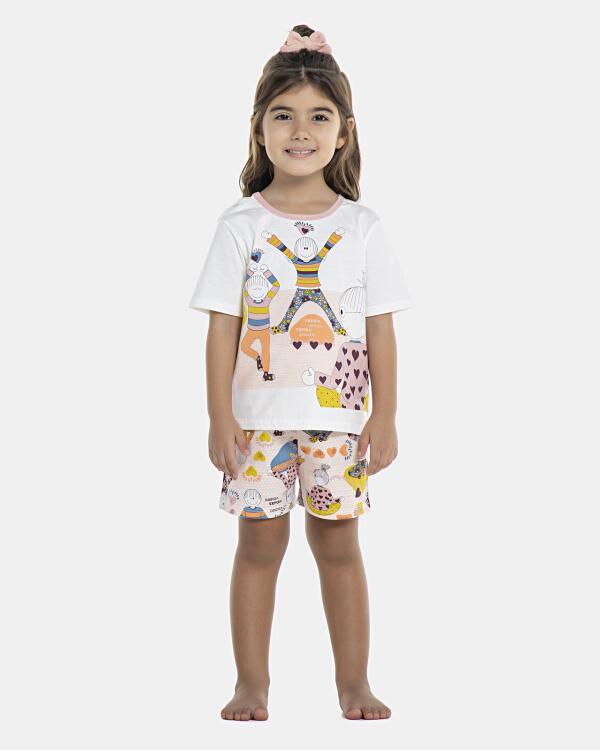 Pijama Feminino Baby Manga Curta e Short