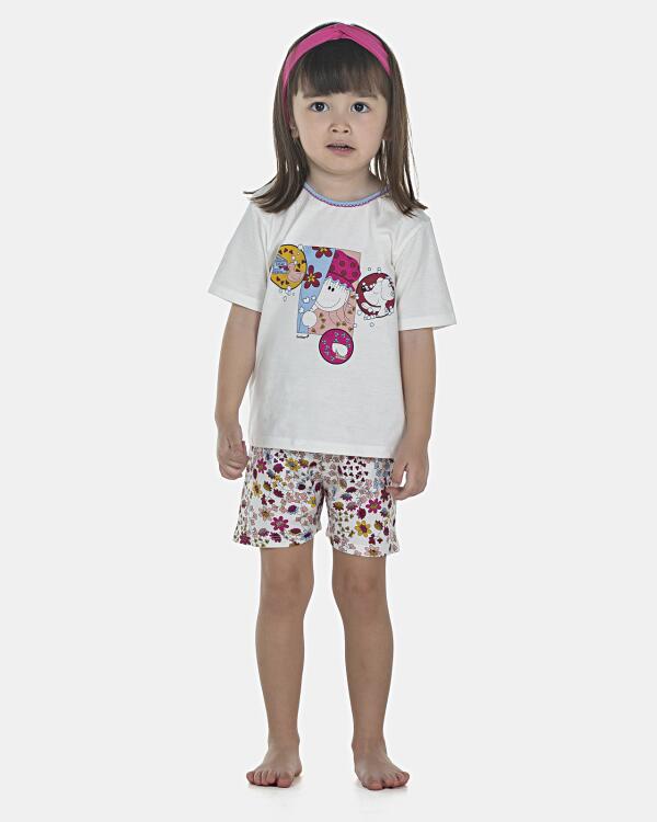 Pijama Feminino Baby Manga Curta e Short