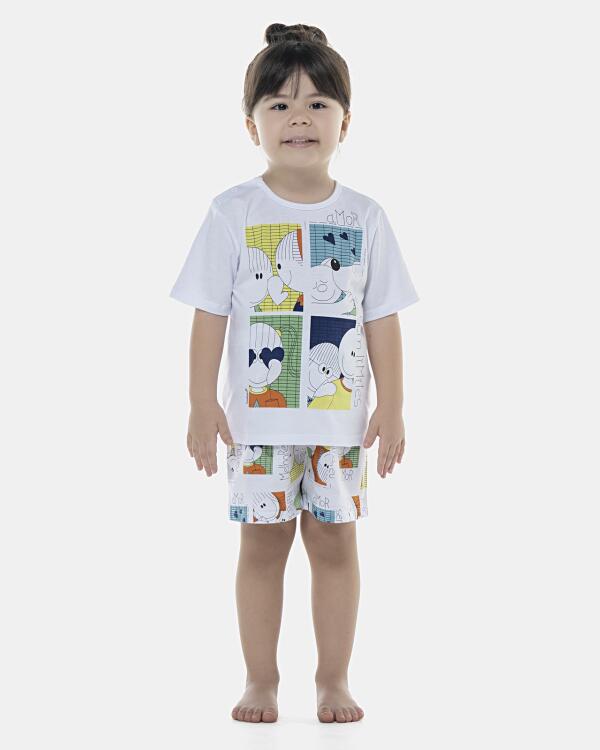 Pijama Feminino Baby Manga Curta e Short