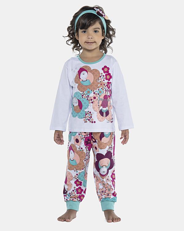 Pijama Feminino Baby Manga Longa e Calça Com Punhos